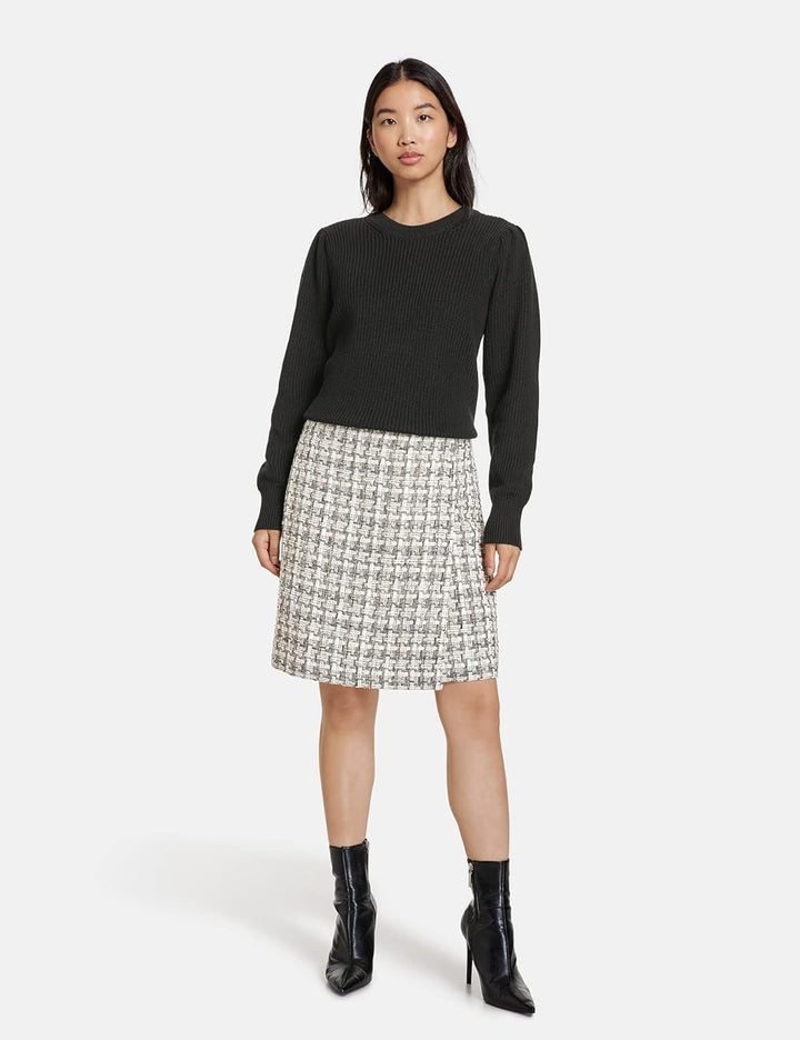 Taifun Damen Rock 42 Offwhite Gemustert, 42 Offwhite Gemustert
