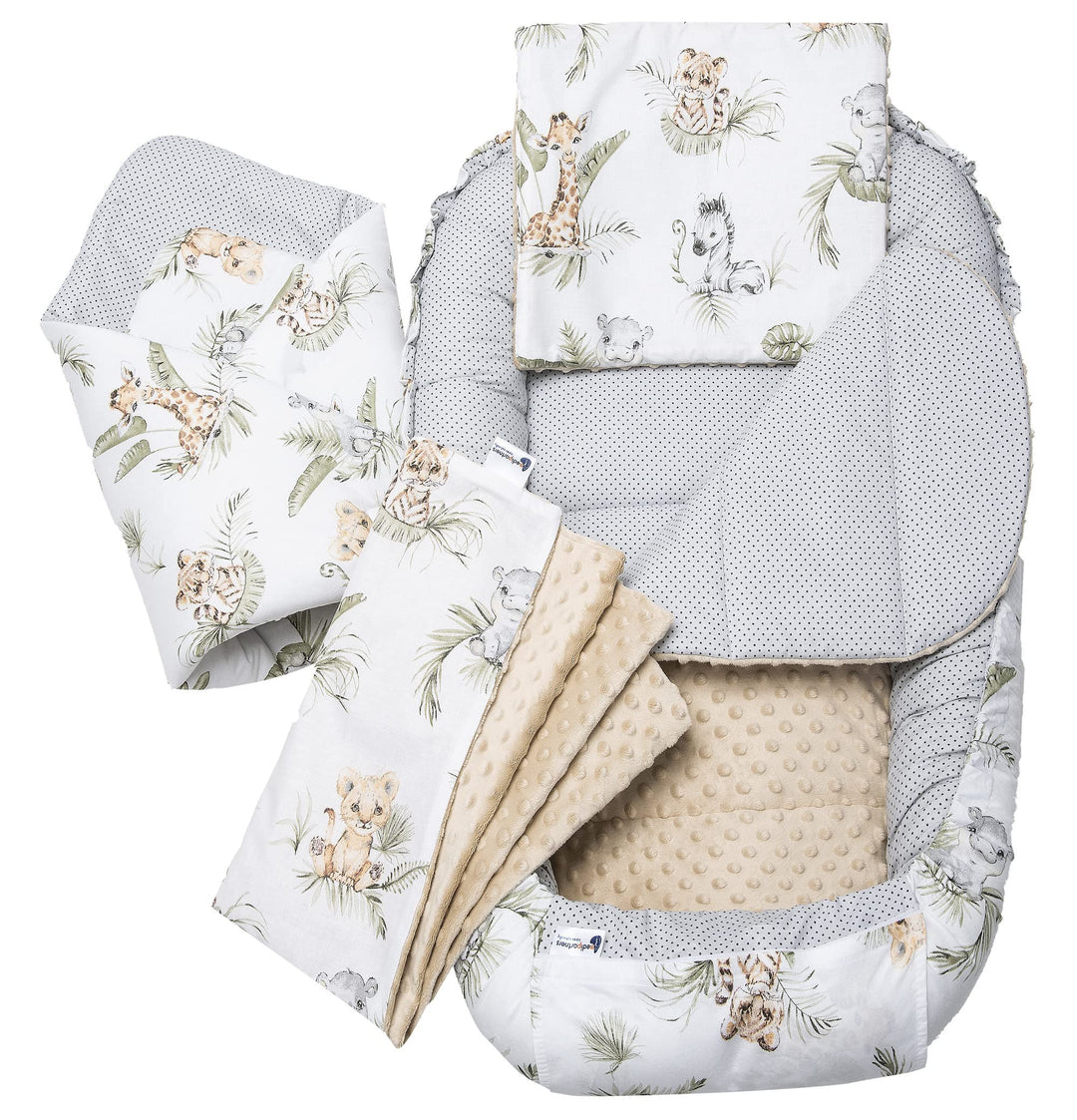 Medi Partners 5 teilig Babynestchen Set Babynest 100x60x15 herausnehmbarer Einsatz Bett Kuschelnest