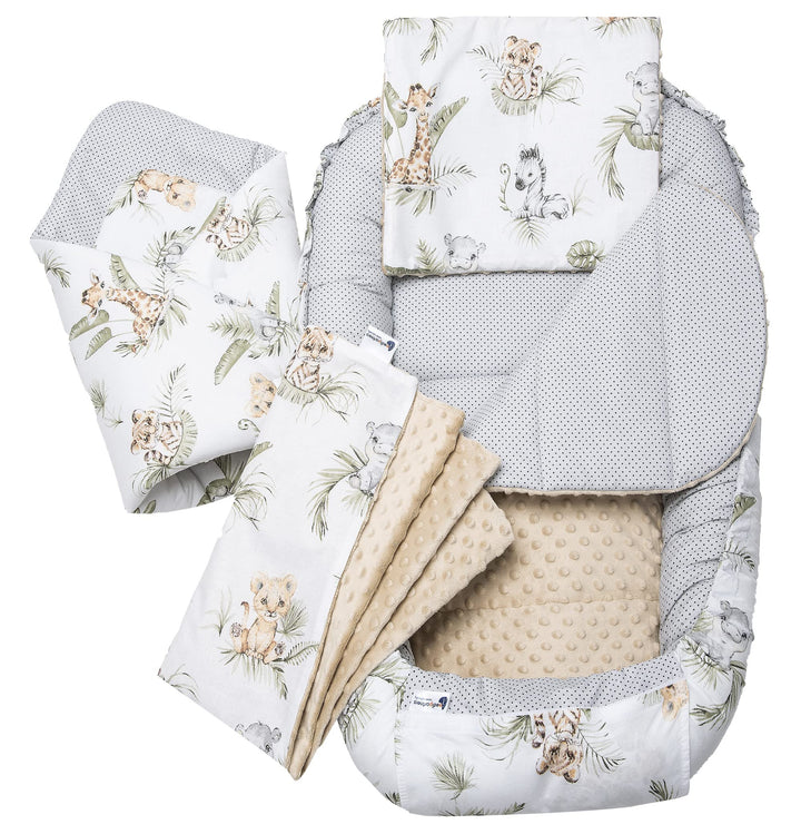 Medi Partners 5 teilig Babynestchen Set Babynest 100x60x15 herausnehmbarer Einsatz Bett Kuschelnest