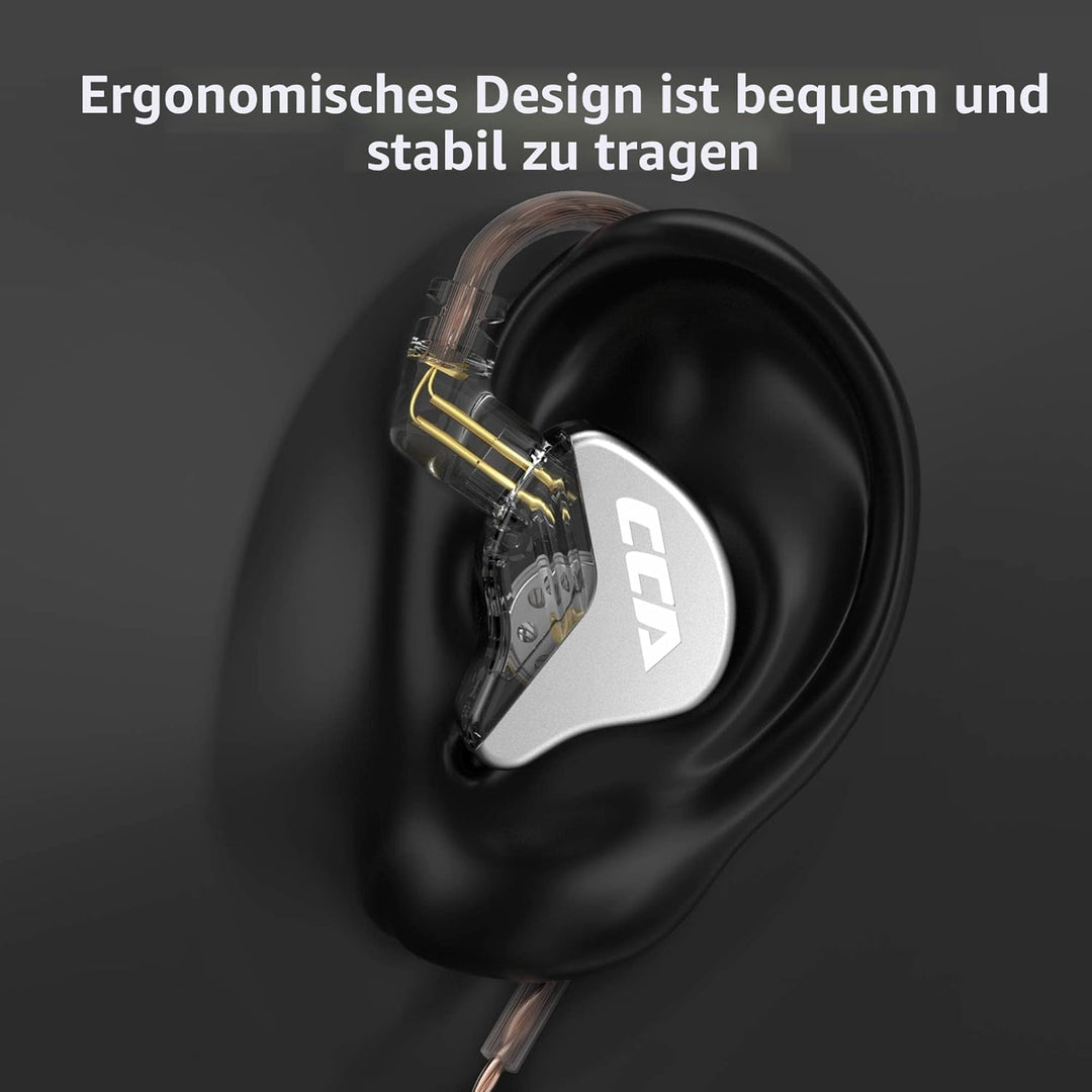 keephifi CCA CRA In Ear IEM Kopfhörer mit Mikrofon,3,8 μ Ultradünne Membran In Ear Monitor Kabel Kop