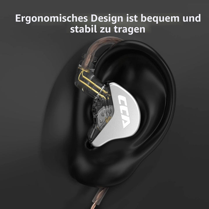 keephifi CCA CRA In Ear IEM Kopfhörer mit Mikrofon,3,8 μ Ultradünne Membran In Ear Monitor Kabel Kop