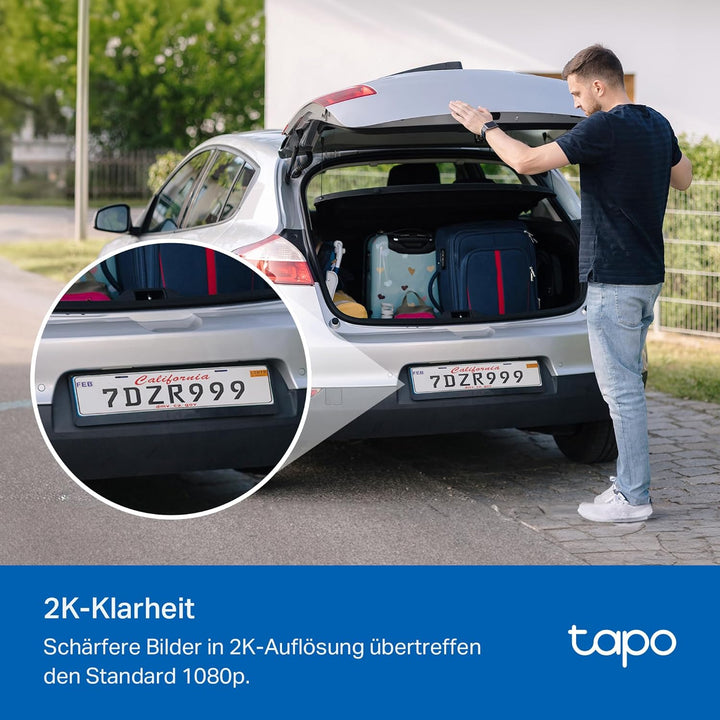 Tapo C410 Überwachungskamera Aussen Akku, 2K Auflösung, Farbnachtsicht, MicroSD-Speicher, 6400-mAh N