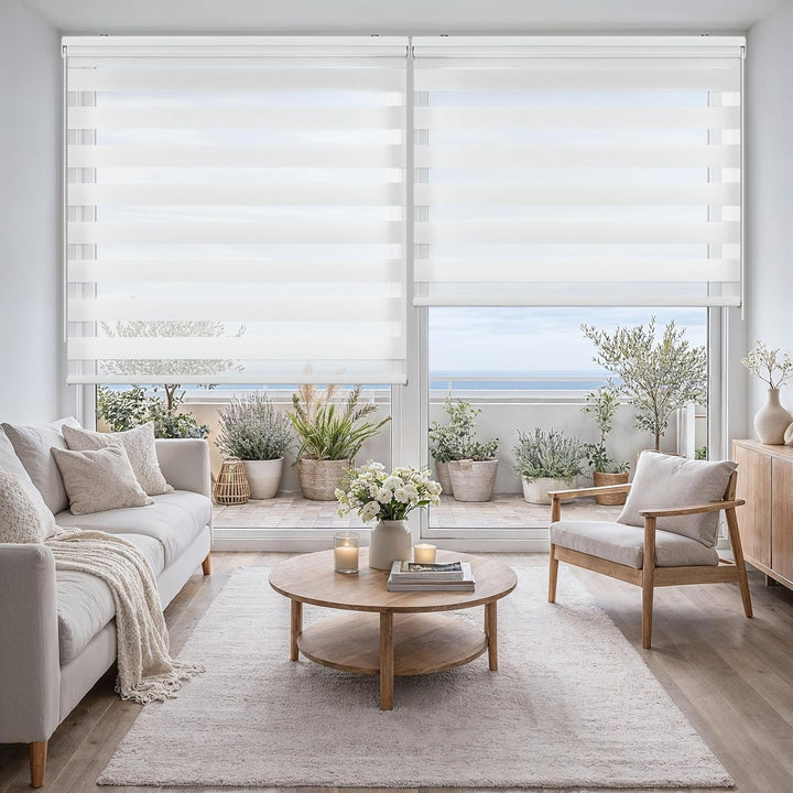 STORESDECO Doppelrollo, Duo Rollo für Fenster und Türen, Zebra Rollo Lichtdurchlässig und verdunkeln