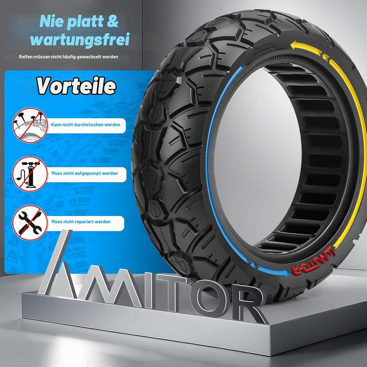 Vollgummireifen 10x2.70-6.5 Offroad, 10x2.75-6.5 Reifen Vollgummi, Pannensichere &amp; Abriebfeste &amp; War