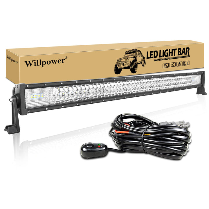 Willpower LED Arbeitsscheinwerfer Bar 42 Zoll 107cm 540W LED Scheinwerfer 12V 24V mit Kabelbaum Flut