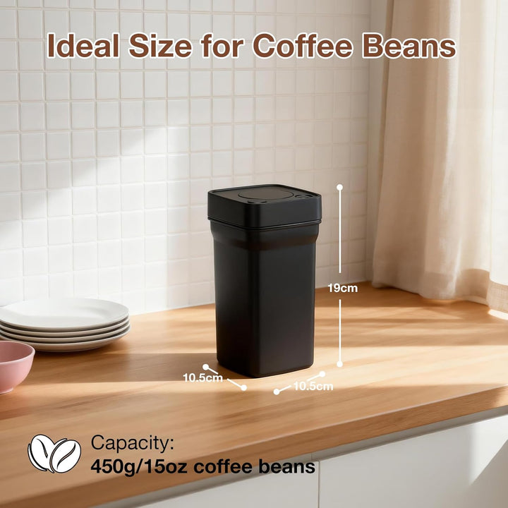 AiQInu Vakuum Kaffeedose mit Vakuumpumpe, 1.2L Edelstahl Behälter für Kaffeebohnen, Gemahlenen Kaffe