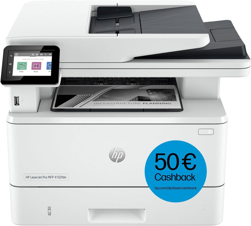 HP LaserJet Pro MFP 4102fdn Multifunktions-Laserdrucker, Fax, Automatischer beidseitiger Druck, Hohe