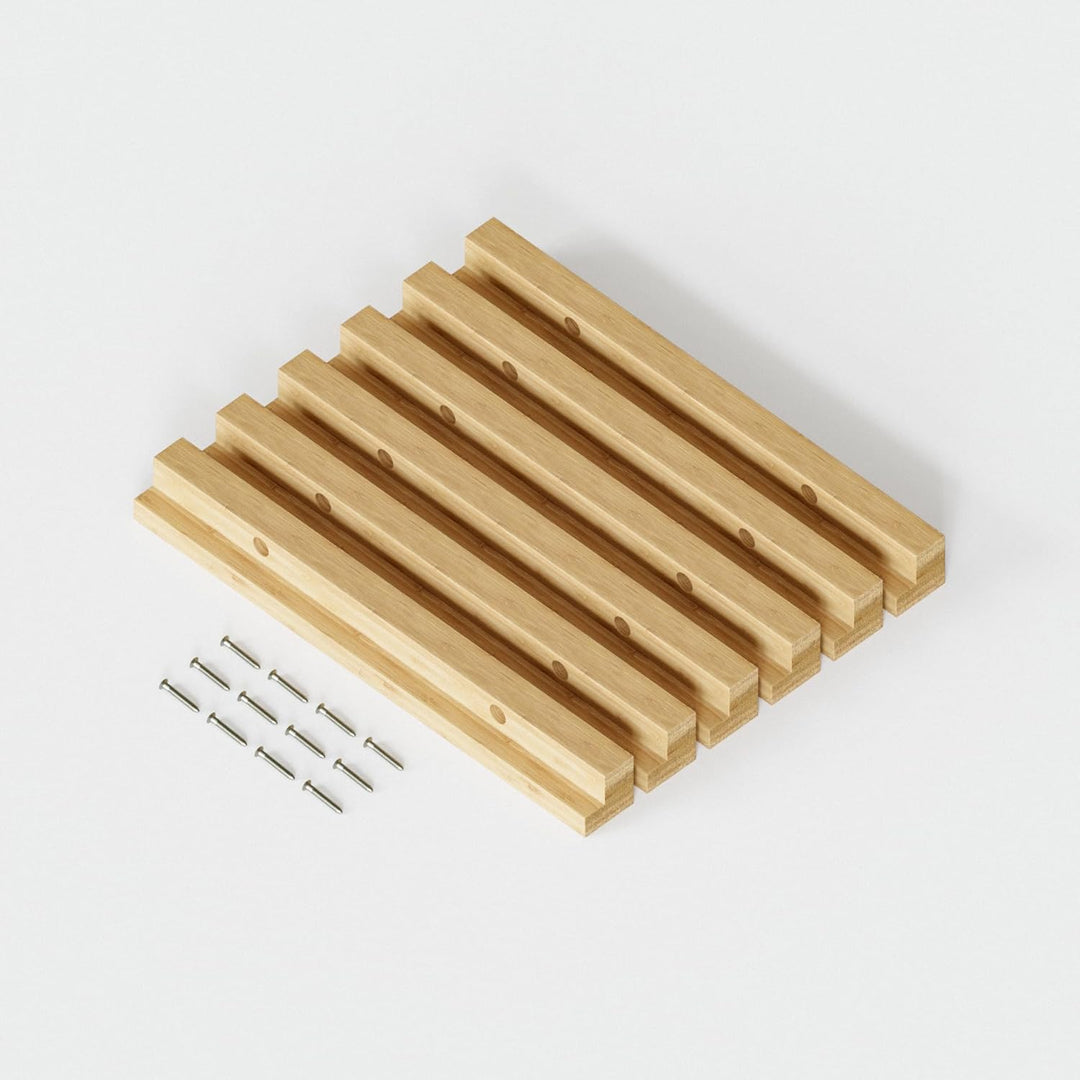 Kallax Schienen für Trofast Boxen, Halterung für drei Kisten im Regal-Fach (33x33cm), Holzschienen E