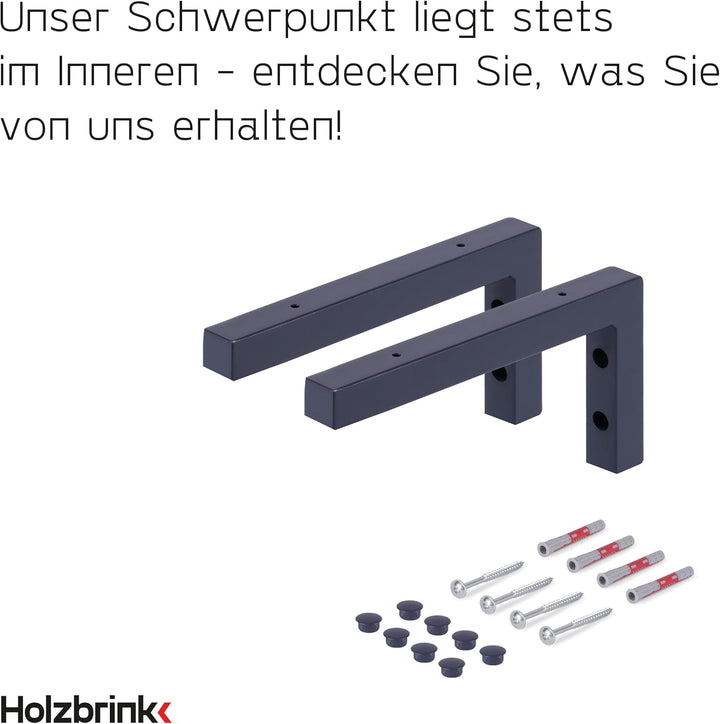 HOLZBRINK 2X Wandkonsole Grau für Waschtisch, Design und stabil Waschtischhalterung oder Winkel für