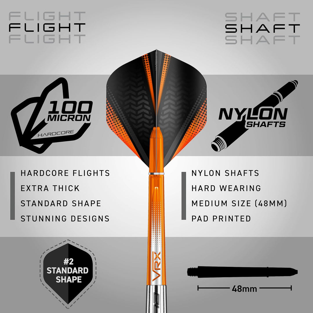 RED DRAGON Amberjack Series Steel Profi Dartpfeile Steeldarts Set mit Flights und Schäfte 25.0 Gramm