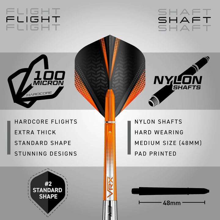 RED DRAGON Amberjack Series Steel Profi Dartpfeile Steeldarts Set mit Flights und Schäfte 23.0 Gramm