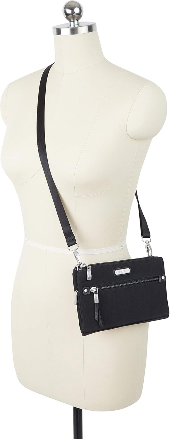 Baggallini Damen New Classic Small Crossbody Bag Subway Umhängetasche klein, Einheitsgrösse Grau, Gr