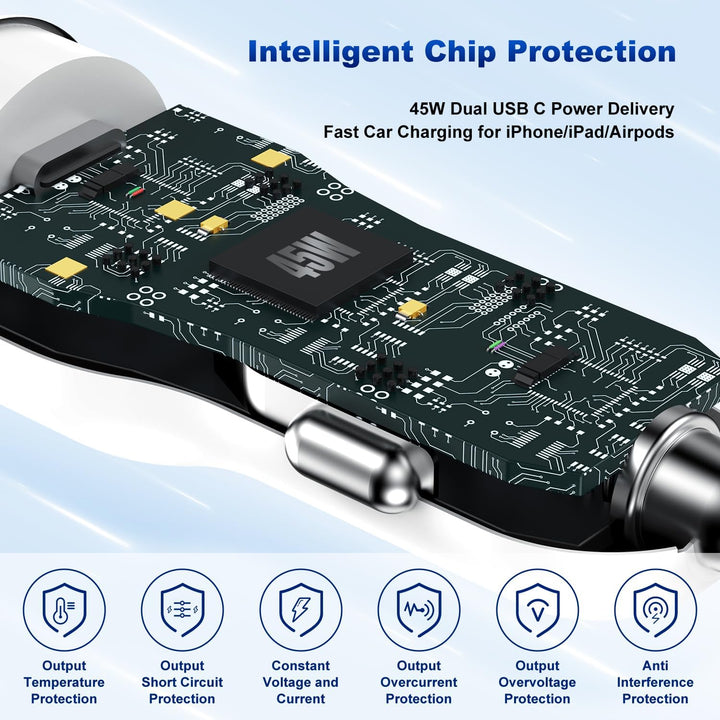 für iPhone 14 13 12 11, [Apple MFi Zertifiziert] USB C Schneller Autoadapter für iPhone 14 Pro/14 Pr