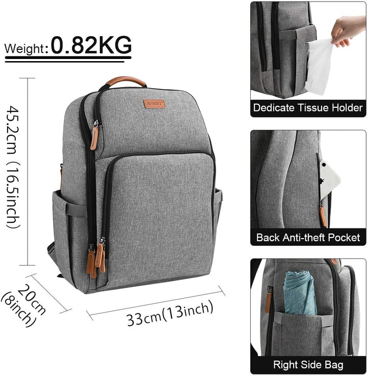 NEWHEY Wickelrucksack für Babys, wasserdicht, grosse Kapazität, Reisetasche, multifunktional, Rucksa