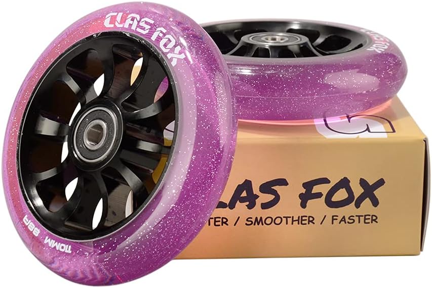 CLAS FOX Pro Stunt Scooter Rollen Roller Räder 110mm Ein Paar mit ABEC-9 Kugellager CNC Metallker (2