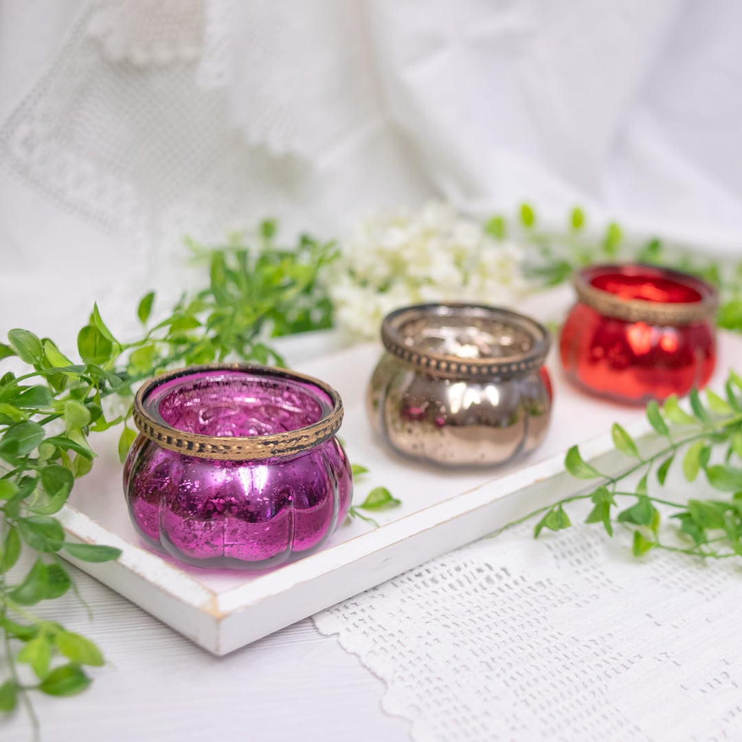 Logbuch-Verlag 6 Bunte Teelichter Teelichtgläser Glas kleines Geschenk Tischdeko Hochzeit Geburtstag