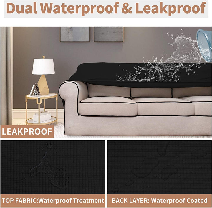 Sofabezug Wasserdichter Stretch-Sofabezug Couchbezug für die meisten Sofas mit Armlehnen für 1/2/3/4
