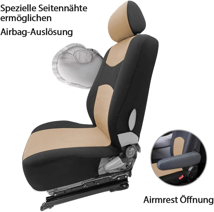 TOYOUN Van-Sitzbezüge, zweifarbig, universell, passend für die meisten Lieferwagen, LKWs, Vordersitz