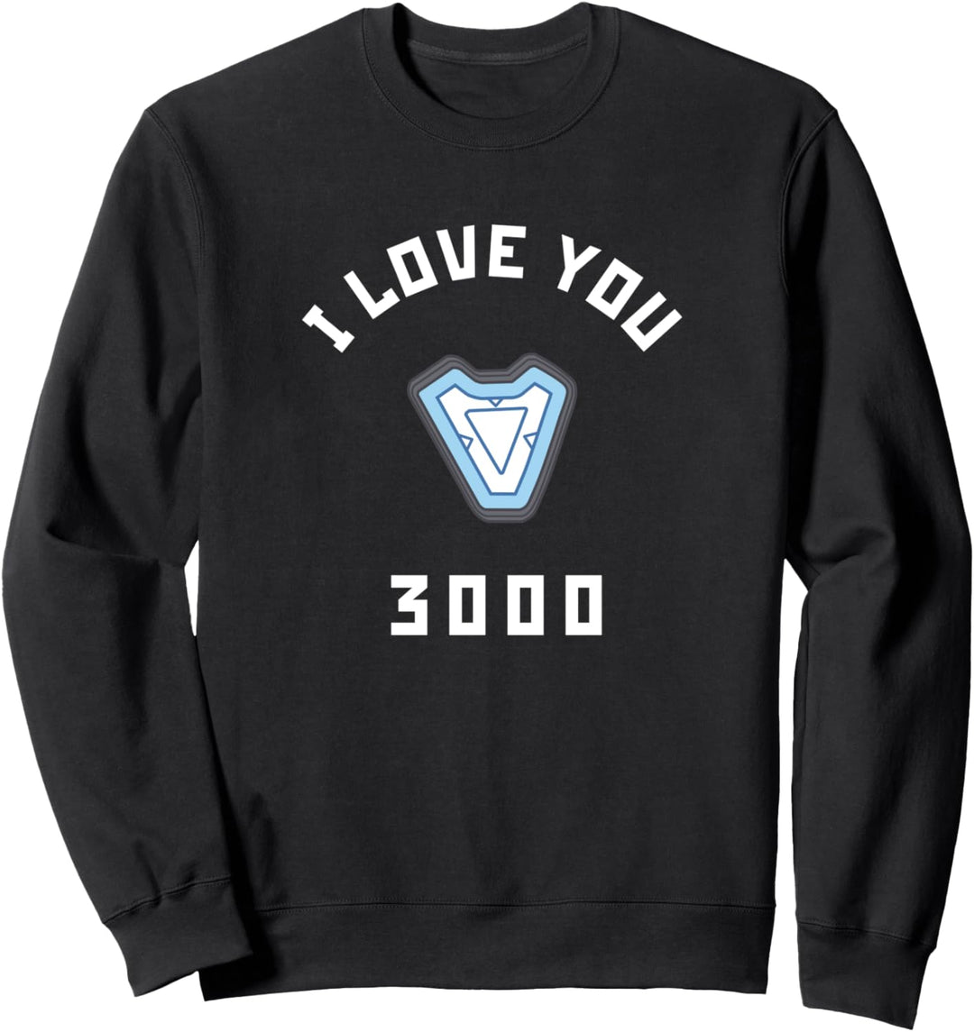 Marvel Avengers Endgame Iron Man I Love You 3000 Arc Reactor Sweatshirt