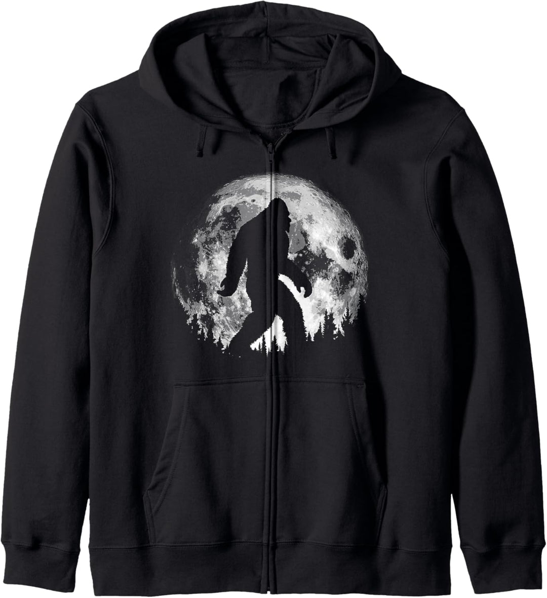 Bigfoot Night Stroll! Cool Full Moon & Trees Sasquatch Kapuzenjacke