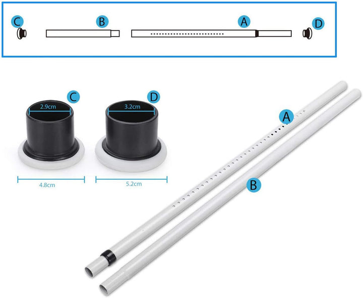 Duschvorhang Teleskopstange 360-410CM Verstellbare Klemmstange Edelstahl Duschstange Ohne Bohren Vor
