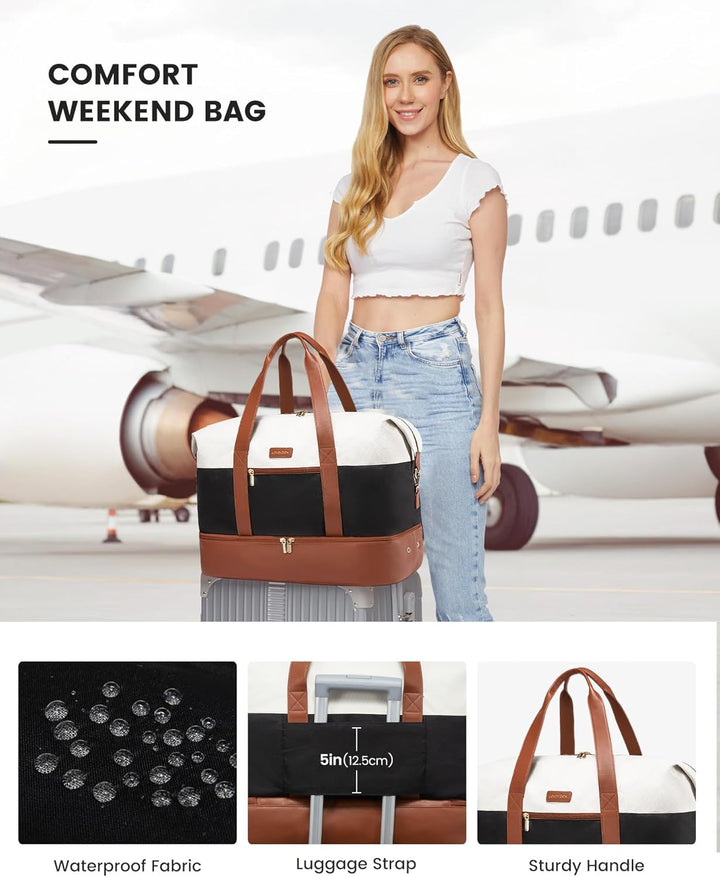 LOVEVOOK Handgepäck Tasche Für Flugzeug 40x20x25, Reisetasche Weekender Damen für Ryanair, Klein Spo