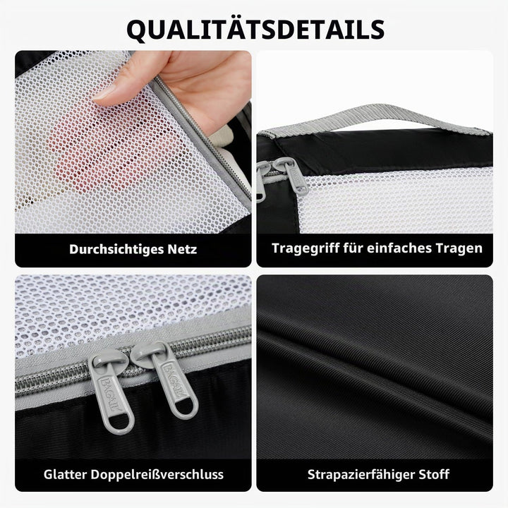 BAGAIL 6er-Set Packwürfel in verschiedenen Grössen Packorganizer für Reisezubehör Gepäck Handgepäck