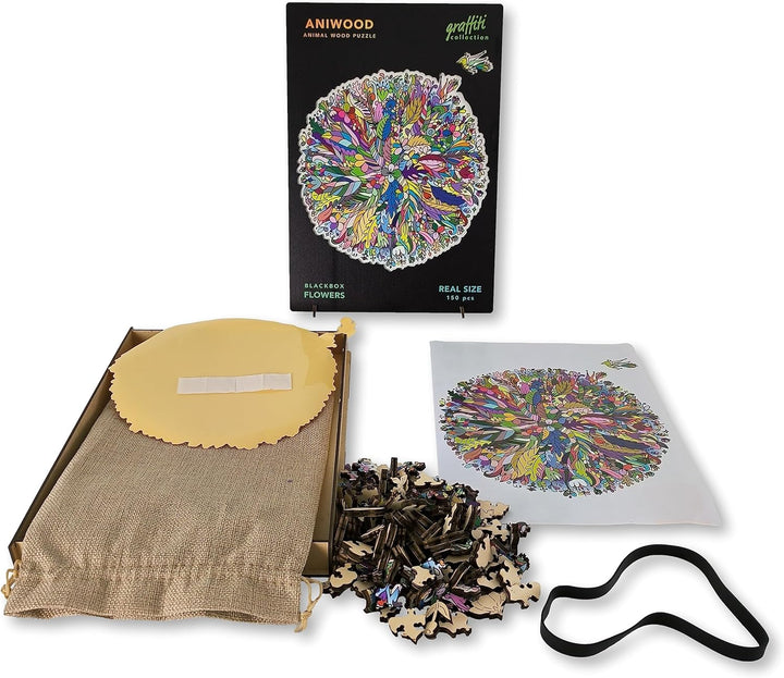 ANIWOOD Holzpuzzle Erwachsene Tieren. Gestanzter Deckel, Lebensgrosse Puzzle-Box. 3 Schwierigkeitsmo