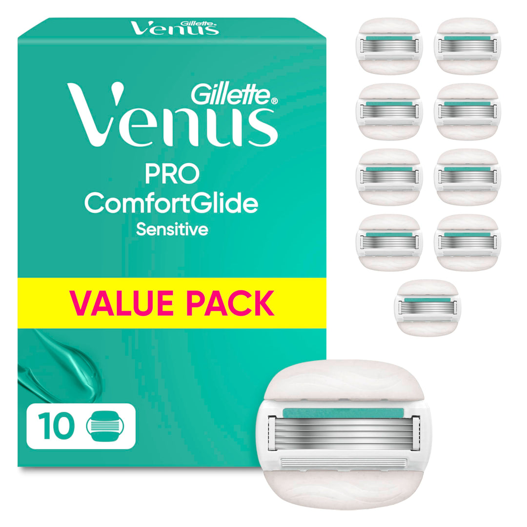 Gillette Venus ComfortGlide 5 Sensitive, 10 Ersatzklingen
