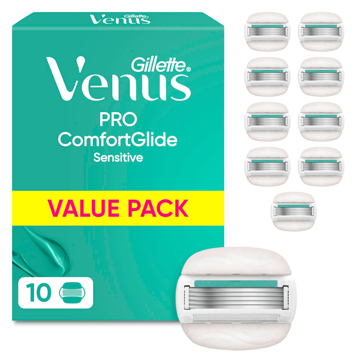 Gillette Venus ComfortGlide 5 Sensitive, 10 Ersatzklingen