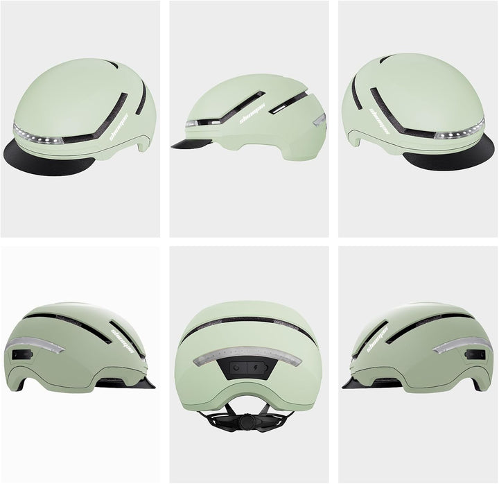 Shinmax Fahrradhelm Damen Herren mit Blinker & Licht, Fahrrad Helm Erwachsene mit USB Wiederaufladba
