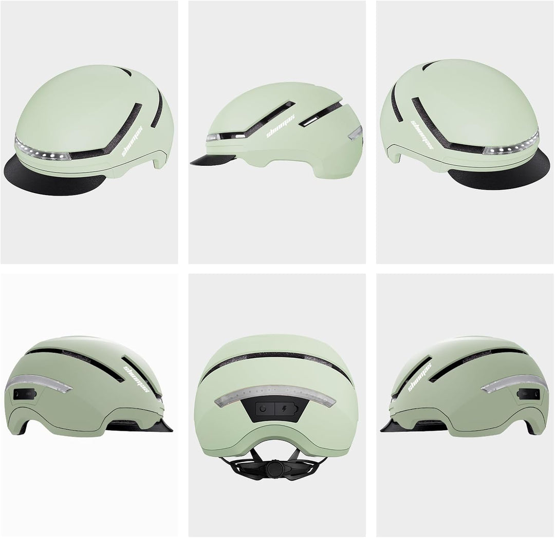 Shinmax Fahrradhelm Damen Herren mit Blinker & Licht, Fahrrad Helm Erwachsene mit USB Wiederaufladba