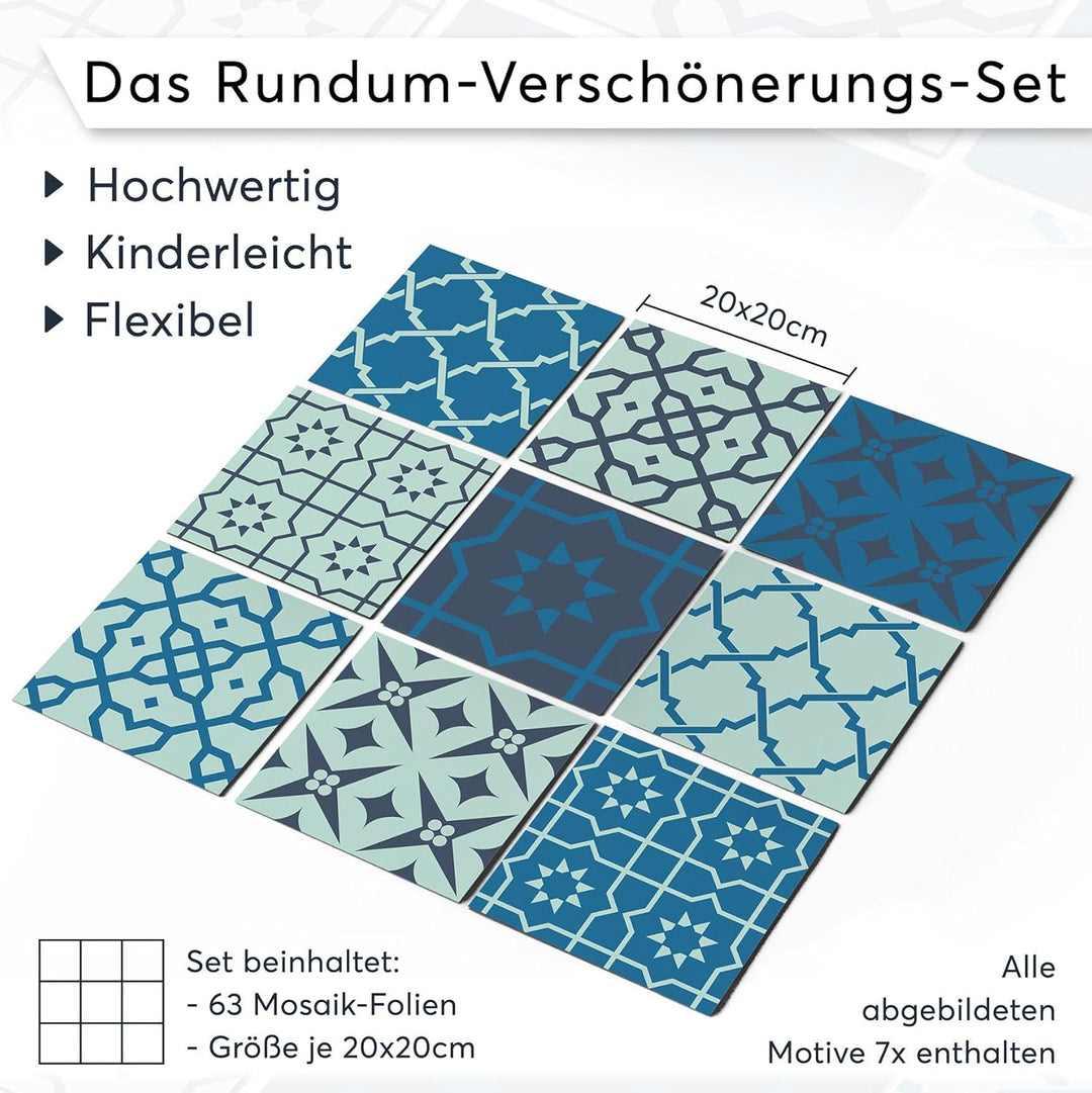 Fliesensticker für - [ Boden Fliesen ] - Aufkleber Folie Sticker für Fliesen Boden - Küche oder Bad