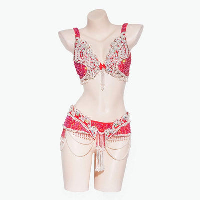 ROYAL SMEELA Bauchtanz BH Gürtel Karnevals kostüm Zigeuner Bauch tanzen Outfit Sparkle Pailletten Ba
