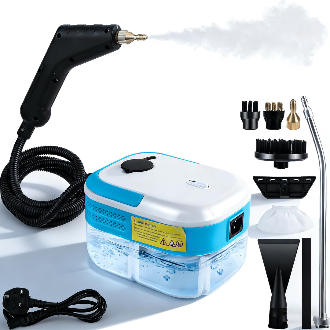 Strixorn Dampfreiniger Handgerät, 1500W Tragbarer Handdampfreiniger mit 1200ML Grossem Wassertank, H