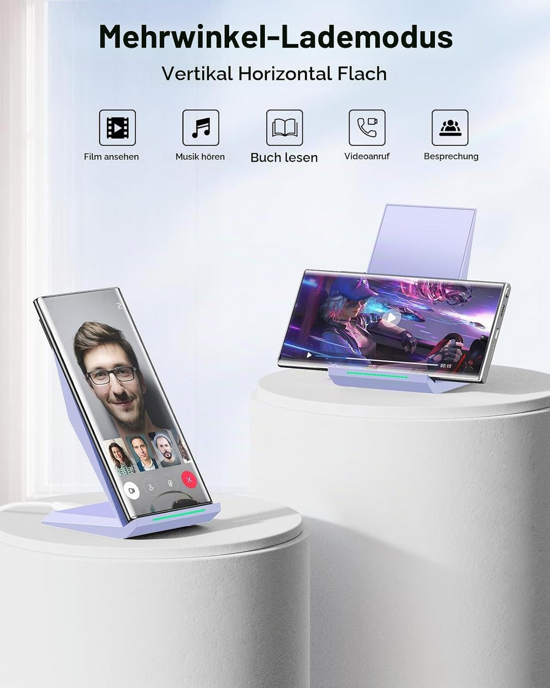 NANAMI Fast Wireless Charger, Induktive Ladestation für Apple iPhone 17 16 15 14 13 12 Pro 11 XS Max