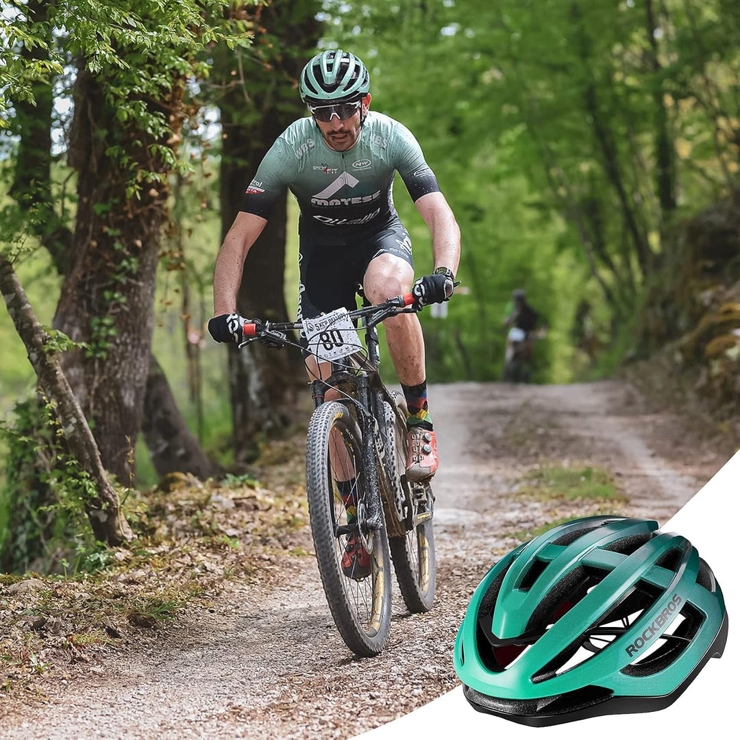 ROCKBROS Fahrradhelm Erwachsene MTB Rennradhelm Integrierter PC+EPS Magnetschnalle für Damen Herren