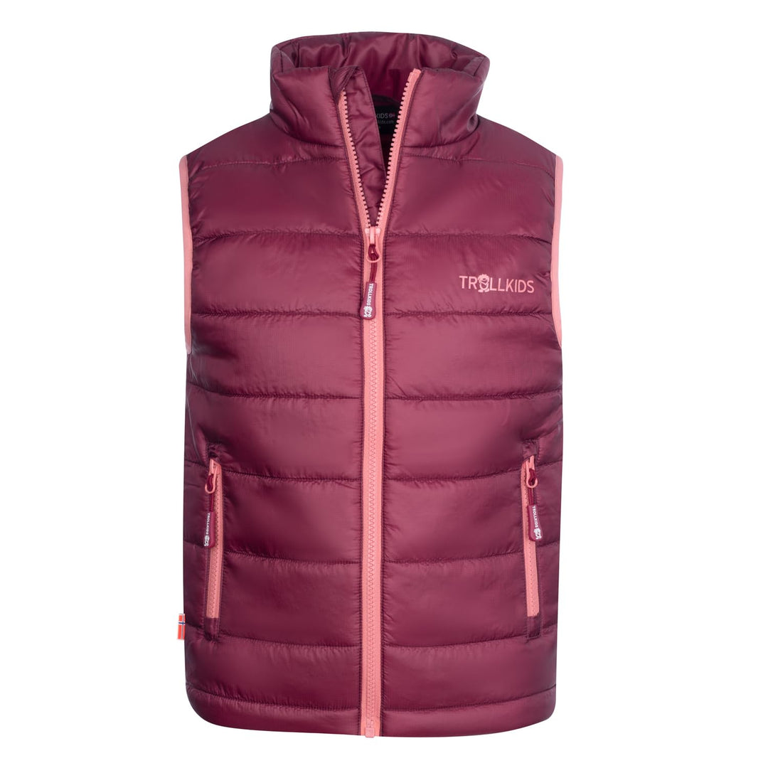 Trollkids Kinder wasserdichte gefütterte Polyfiber-Jacke Trondheim 164 Kastanienrot/Antikrosa, 164 K
