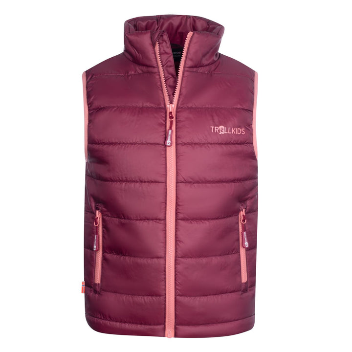 Trollkids Kinder wasserdichte gefütterte Polyfiber-Jacke Trondheim 164 Kastanienrot/Antikrosa, 164 K