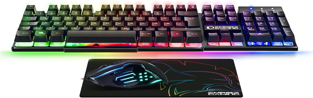 EMPIRE GAMING - Pack 3 in 1 MK800 - Gaming-Tastatur QWERTZ Deutsche RGB 105 Tasten 19 Anti-Ghosting-