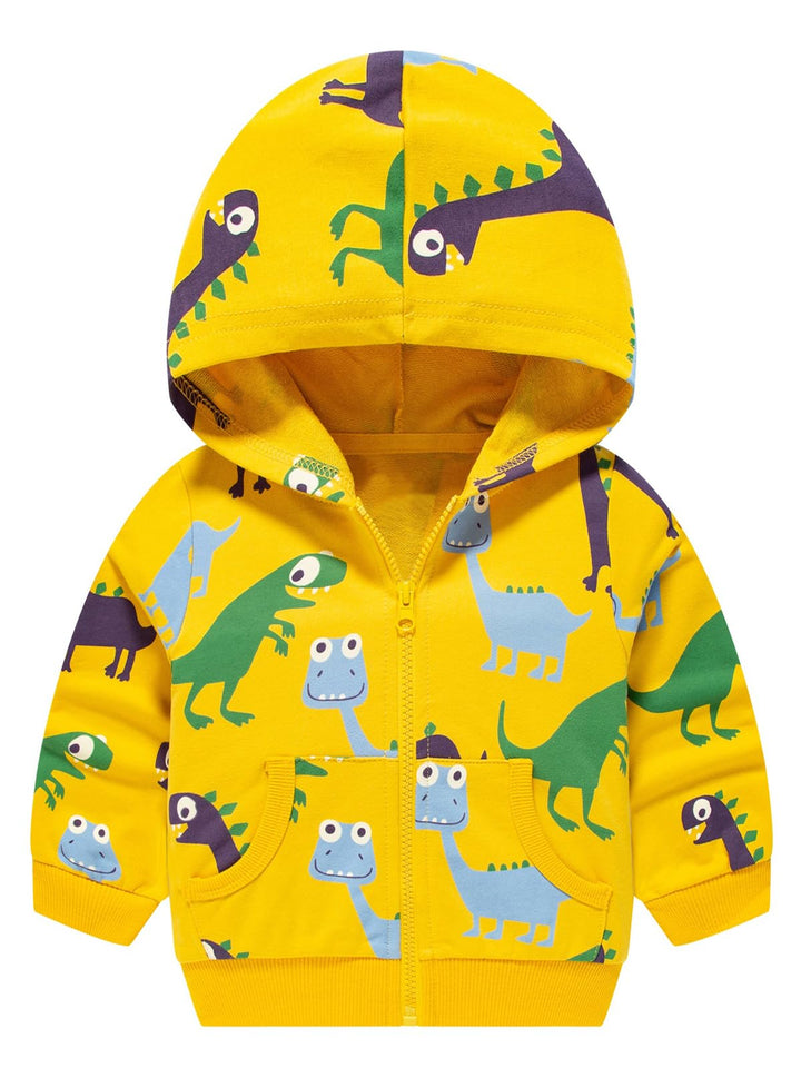 Alleen Jungen Sweatjacke Hoodie Langarm Baumwolle Kinder Pullover Dino Kapuzenpullover Jacke mit Kap