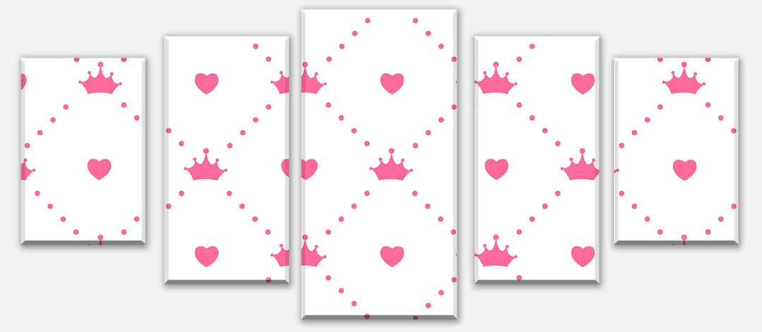 wandmotiv24 Leinwandbild Prinzessin - Herz - Krone Variante 2-180 x 100cm Bilder auf Leinwand, Wandb