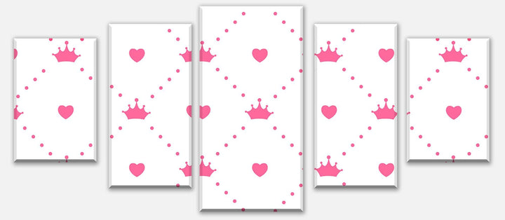 wandmotiv24 Leinwandbild Prinzessin - Herz - Krone Variante 2-180 x 100cm Bilder auf Leinwand, Wandb