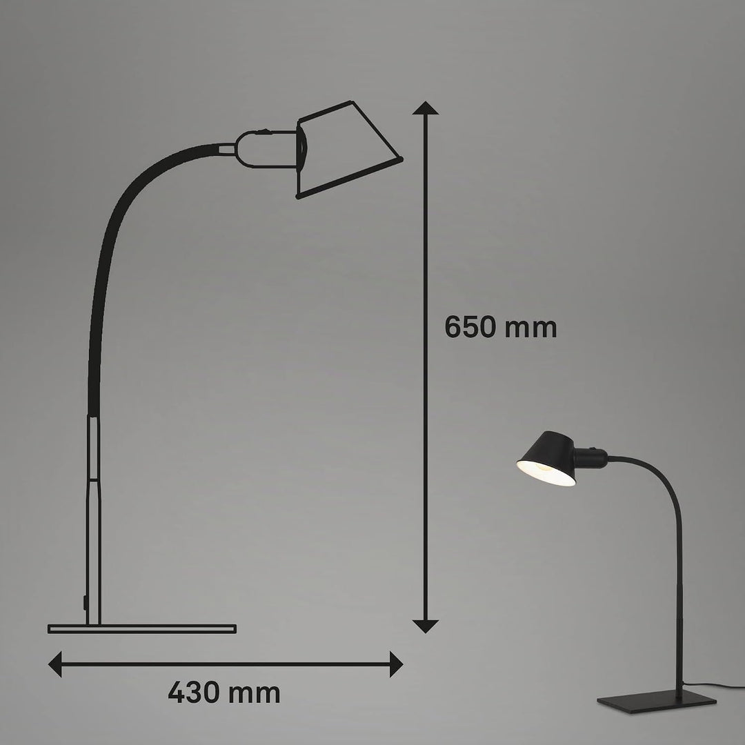 BRILONER Leuchten - Tischlampe flexibel, Tischleuchte verstellbar, Schreibtischlampe Kippschalter, 1