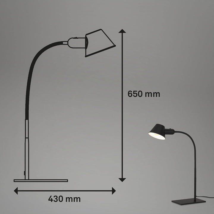 BRILONER Leuchten - Tischlampe flexibel, Tischleuchte verstellbar, Schreibtischlampe Kippschalter, 1