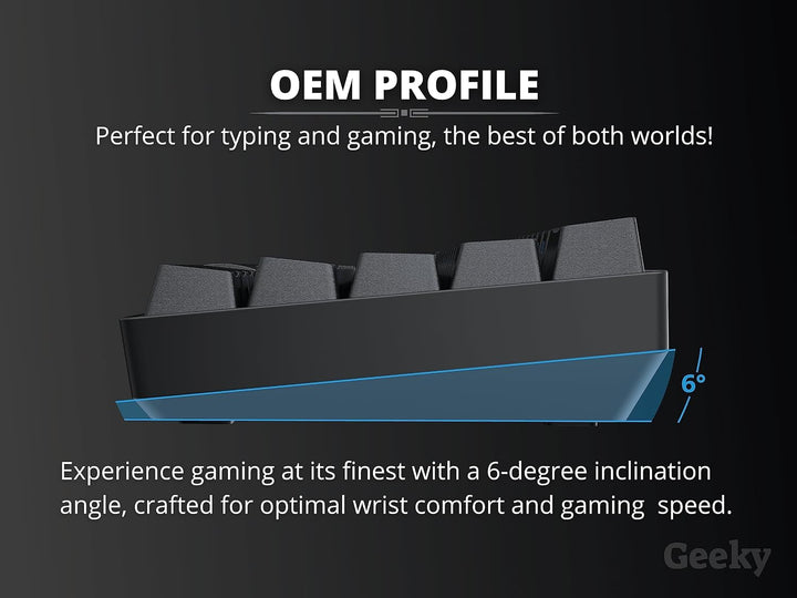 Geeky GK65 65% | Hot Swappable Mechanische Gaming-Tastatur | 68 Tasten Multi Color RGB LED Hintergru