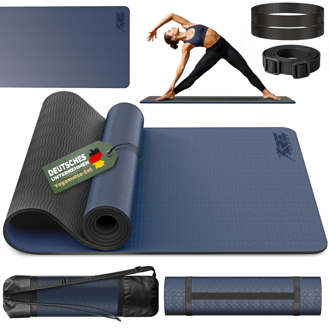 Yogamatte Phthalatfrei | Gymnastikmatte rutschfest | Fitnessmatte schadstofffrei | Trainingsmatte mi