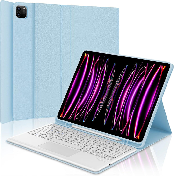 IVEOPPE Tastatur für iPad Pro 12,9, Hülle mit Tastatur für iPad Pro 6. Generation, Bluetooth QWERTZ