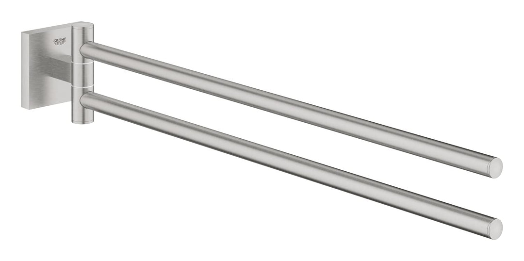 GROHE Start Cube - Handtuchhalter (2-armig schwenkbar, verdeckte Befestigung, verschraubbar), supers
