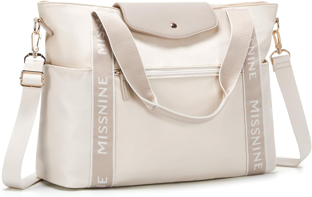 Missnine Handtasche Laptoptasche Damen 15,6-Zoll-Laptoptasche Tote Bag Leichte Arbeitstasche Shopper